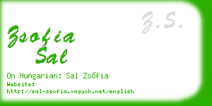 zsofia sal business card